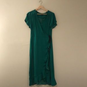 Emerald Green midi wrap dress, Who What Wear (L)